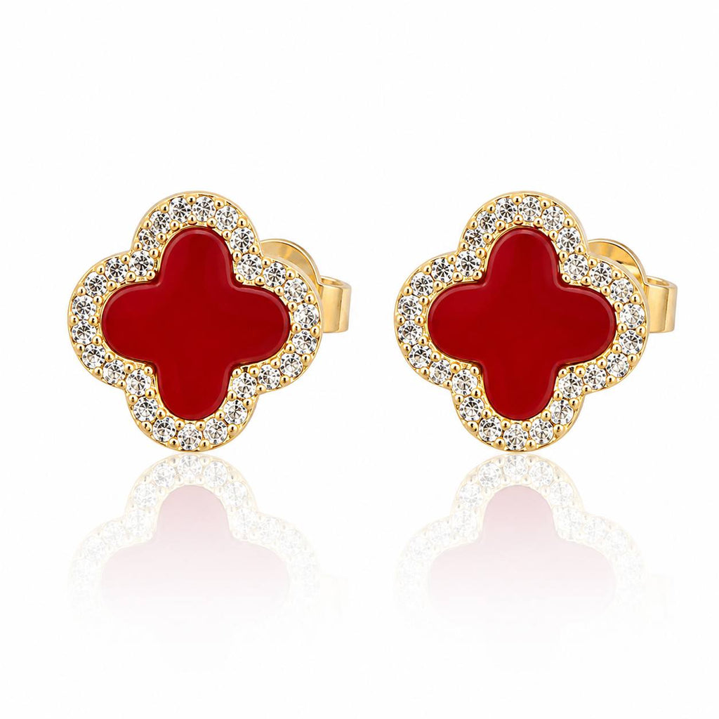 Gilded Clover Stud Earrings