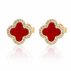 Gilded Clover Stud Earrings