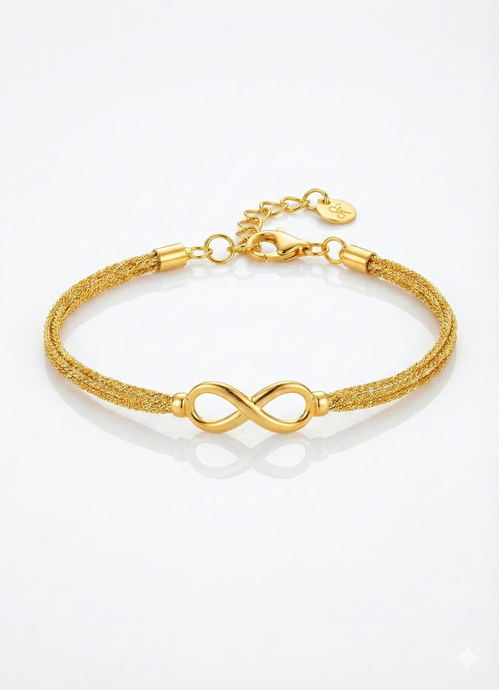 Gold Color Plated 925 Sterling Silver Infinity Bracelet