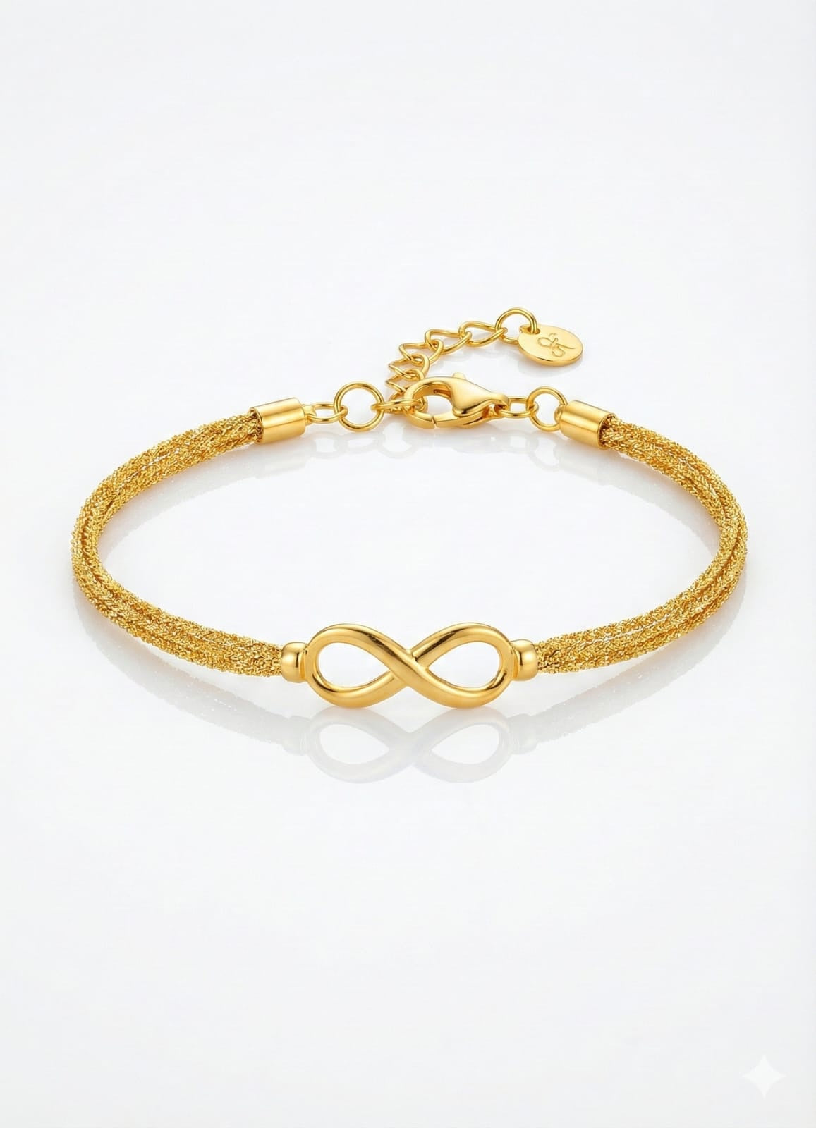 Gold Color Plated 925 Sterling Silver Infinity Bracelet