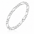 Silver chain bracelet on a white background