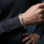 Le Torsade Double Curb Bracelet - Lifestyle Wearing Shot