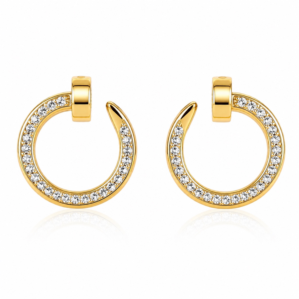 Radiant Gilded Nail Pavé Studs