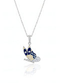 Evil Eye Butterfly Silver Necklace
