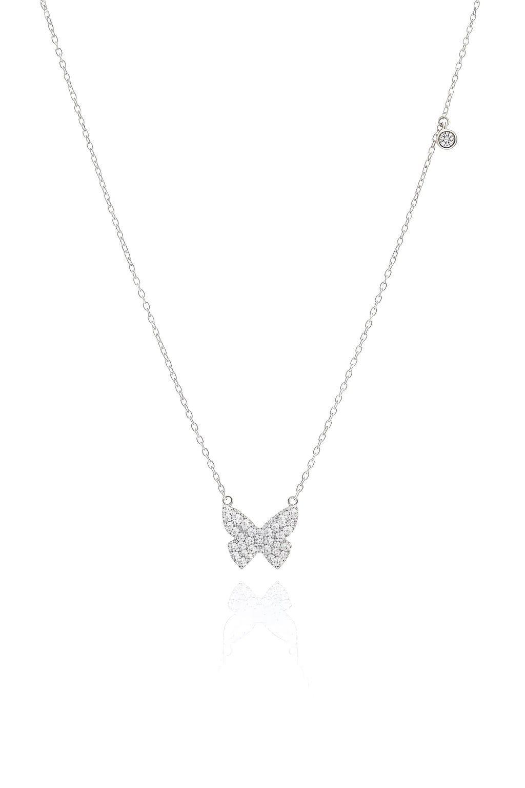 Silver Butterfly Pendant Necklace