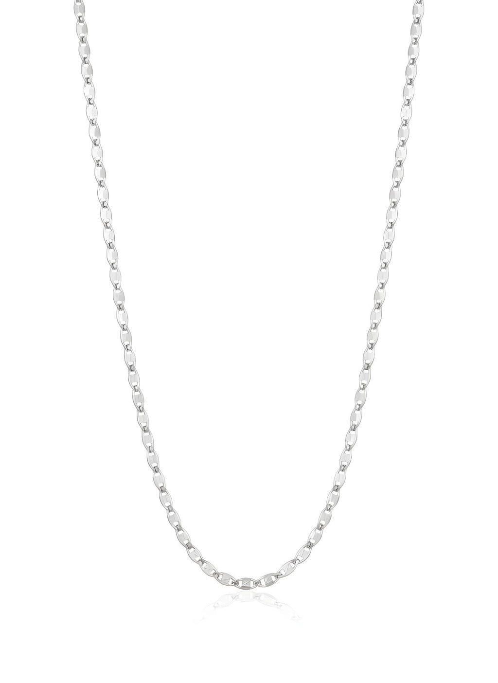925 Italian Silver Flat Mariner Chain Necklace