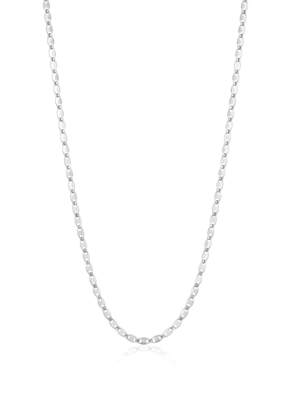 925 Italian Silver Flat Mariner Chain Necklace