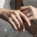 Bold 925 Italian Silver Brick Pattern Band Ring