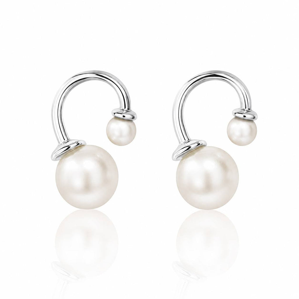 Luna Pearl Arc Drop Earrings