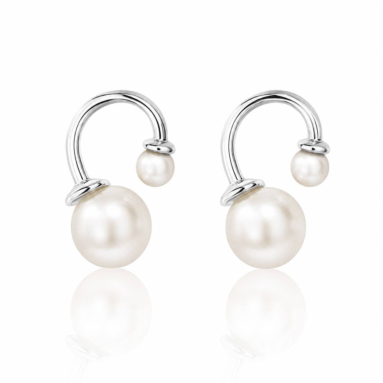Luna Pearl Arc Drop Earrings