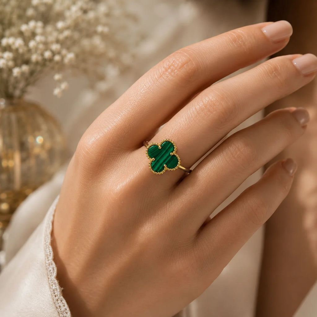 Trèfle Malachite Ring