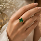Trèfle Malachite Ring