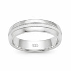 Silver ring with '925' stamp on a white background