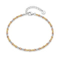 Trilogie Scintillante | Tricolour Beaded Anklet, 925 Silver
