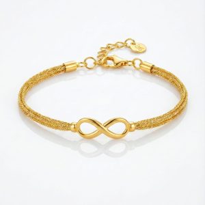 Gold Color Plated 925 Sterling Silver Infinity Bracelet