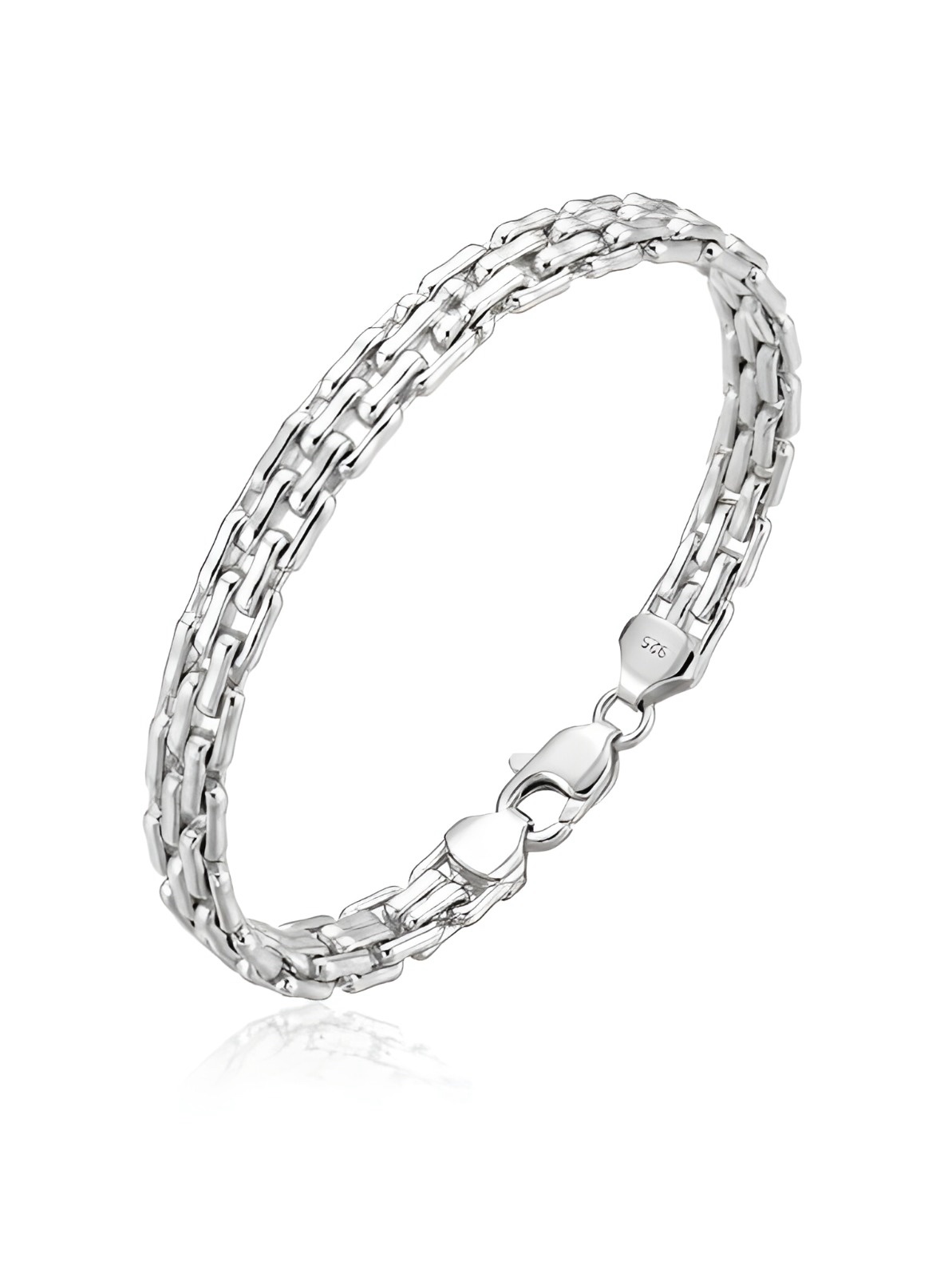 9f92a1a0-bb84-4e1d-8ac9-be106c13c9e7 925 Italian Silver Woven Brick Link Brace