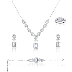 American Diamond Silver Jewelry Set