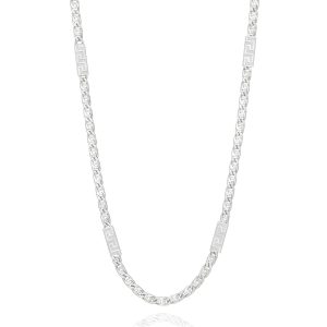 Italian Silver Mariner Chain with Greek Key Stati